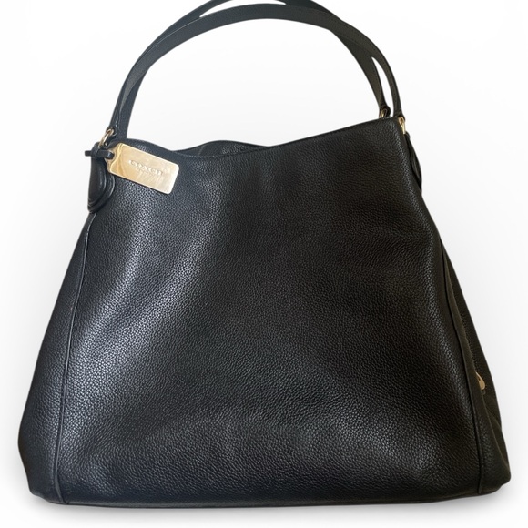 Coach  Edie Shoulder Bag 31 in Refined Pebbled Leather- Black - Picture 7 of 10